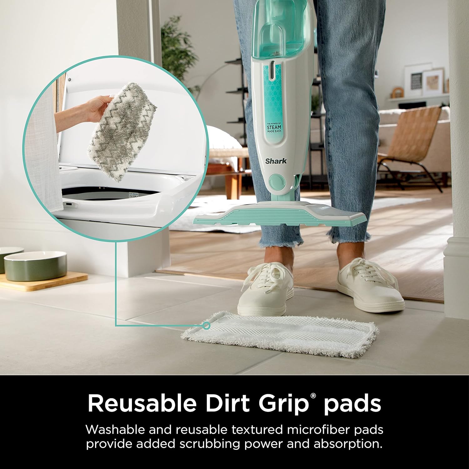 Thumbnail 5 de Shark S1000 Steam Mop with Removable Water Tank and 2 Washable Dirt Grip Pads