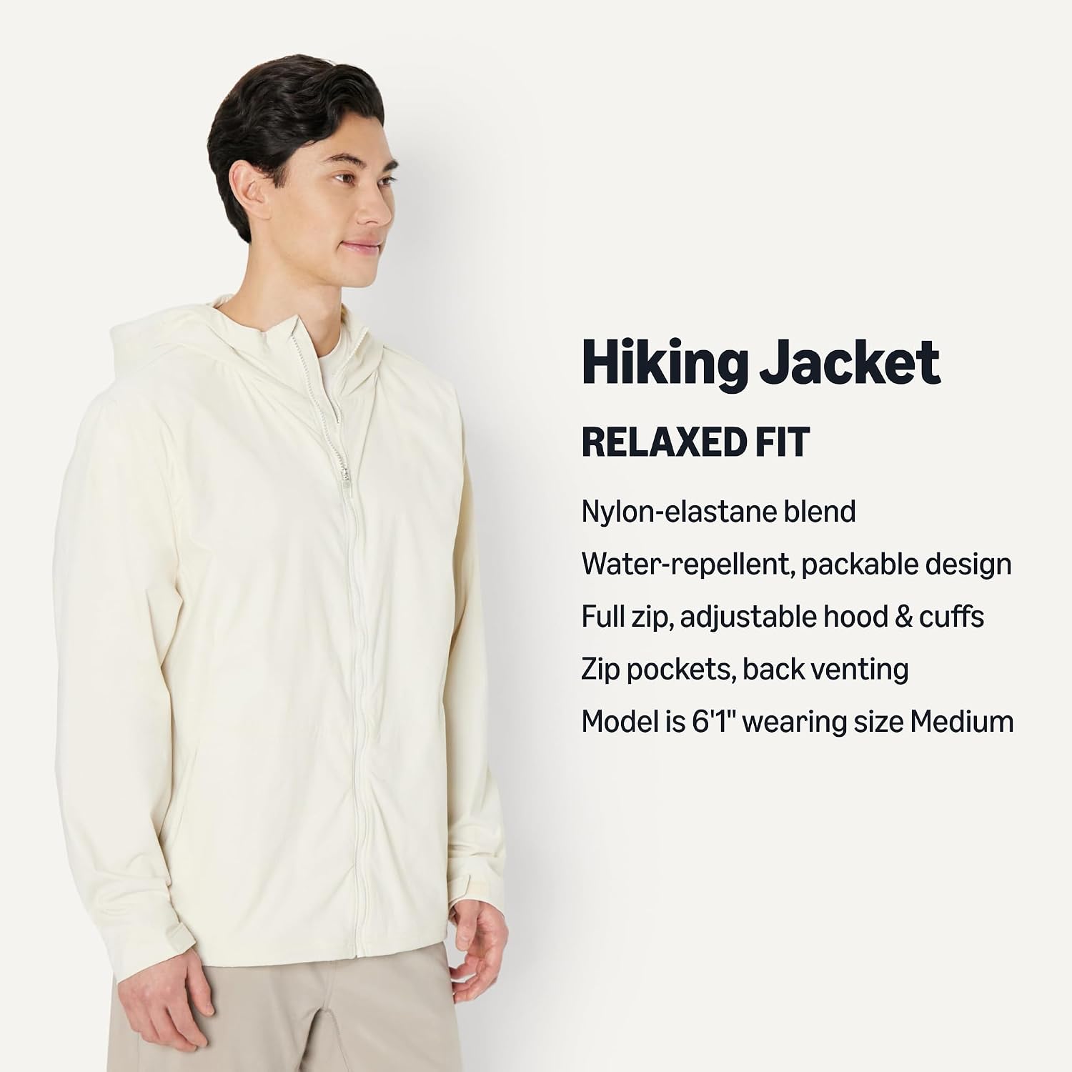 Detalle 2 de Amazon Essentials Men's Active Lightweight Water Repellent Full-Zip Hiking Jacket
