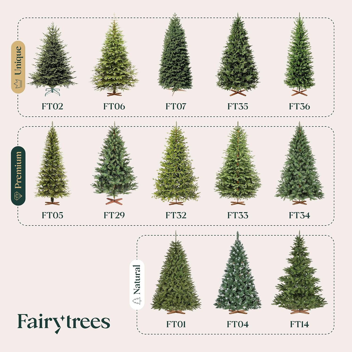 Thumbnail 6 de FairyTrees FT32 Bavarian Fir Premium Artificial Christmas Tree, 220 cm, PE Tips, Wooden Stand
