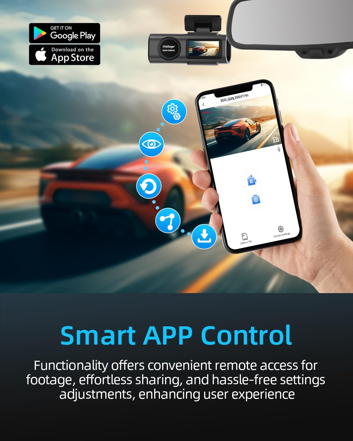 Detalle 2 de Caméra Dashcam 4K avec WiFi et vision nocturne
