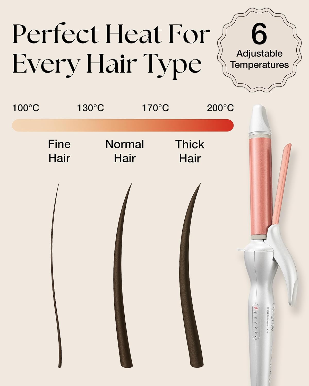 Thumbnail 4 de Lily England 25mm Ceramic Curling Wand for Hair 🎀