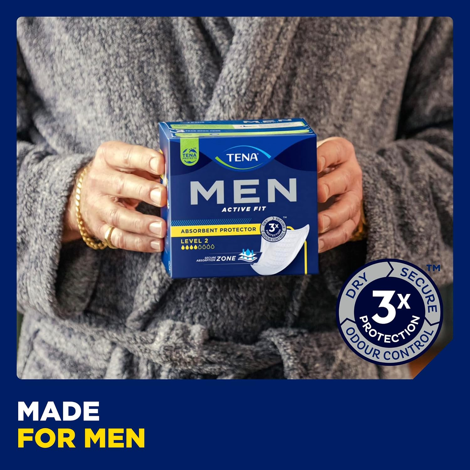 Thumbnail 4 de TENA Men Level 2 Absorbent Protector Pads – Cup-shaped, 60 pads (10 x 6 packs) for Medium Incontinence