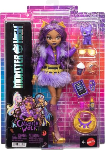 Detalle 2 de Monster High Clawdeen Wolf: Muñeca con Cachorro Lobo Crescent y 7 accesorios