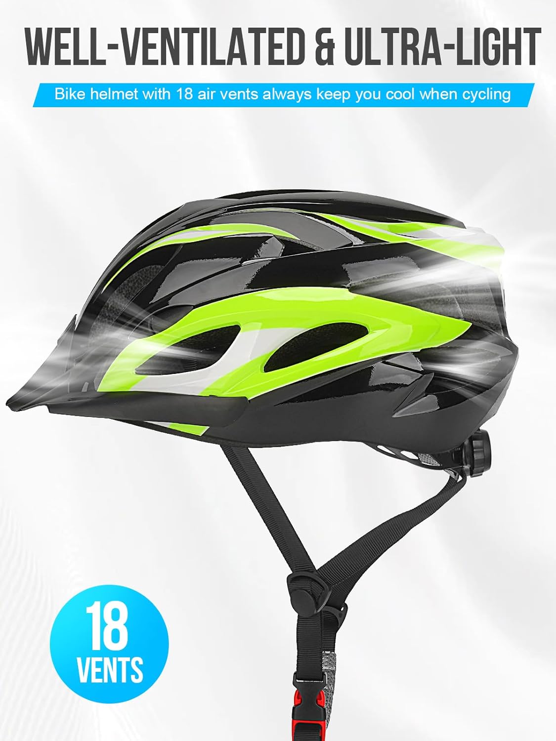 Thumbnail 3 de Bike Helmet with Light for Adults 58-62cm