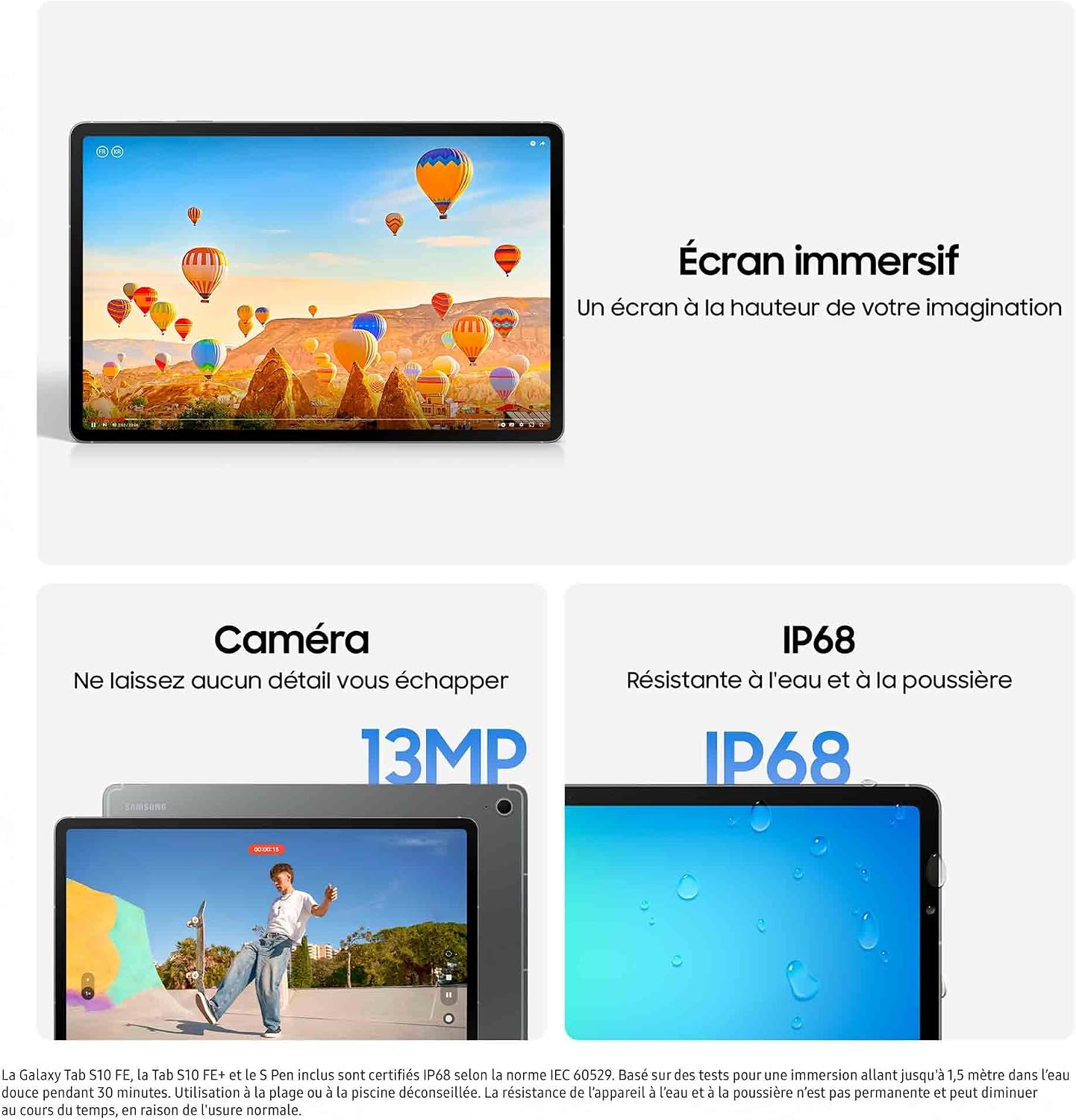 Detalle de Samsung Galaxy Tab S10 FE 10,9" 256 Go Gérer le quotidien avec le S Pen inclus