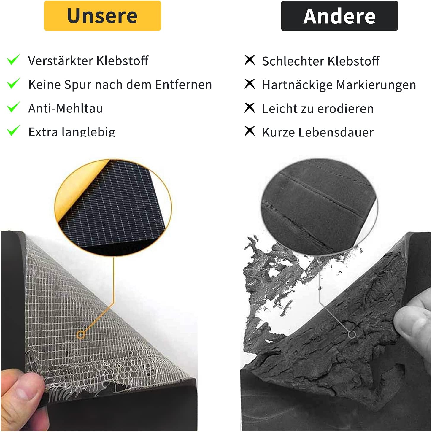 Detalle de Garagen Wandschutz 4er Set Selbstklebend 30x10x3 cm