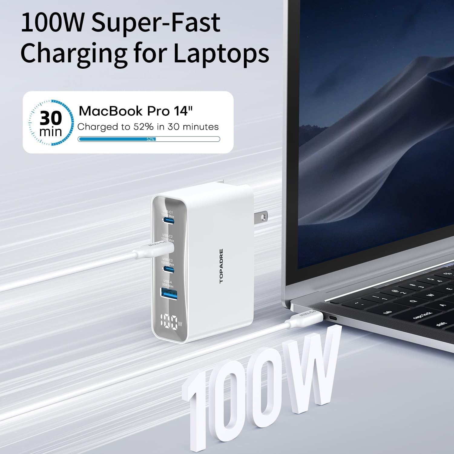 Thumbnail 1 de TOPADRE 100W USB C International Travel Adapter with 4 Ports