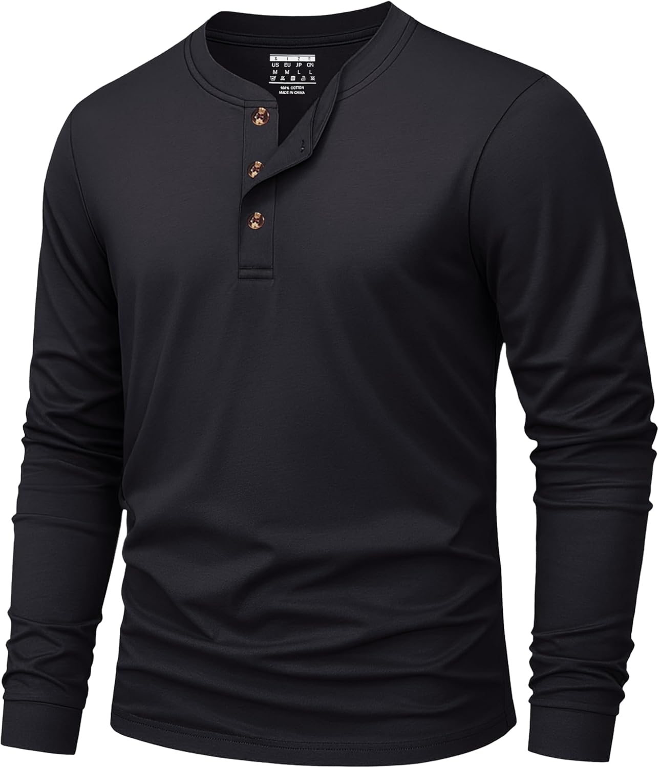Thumbnail 5 de KEFITEVD Magliette Uomo Henley a Manica Lunga in Cotone – Basic Comfort e Stile Casual