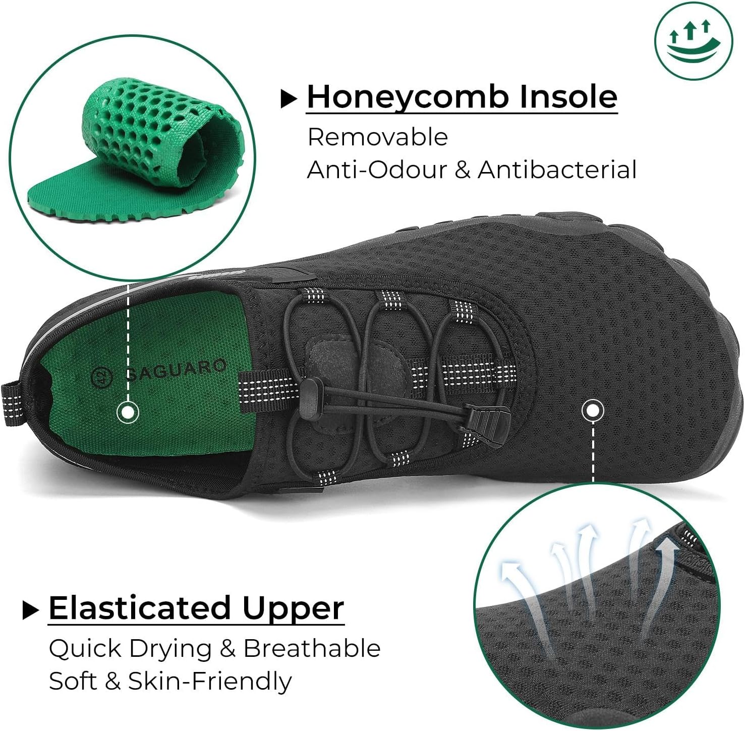 Thumbnail 2 de SAGUARO Water Shoes (Mens & Women) for Beach Swim – Aqua/Sea Wet Footwear, UK Gr. 2.5–13
