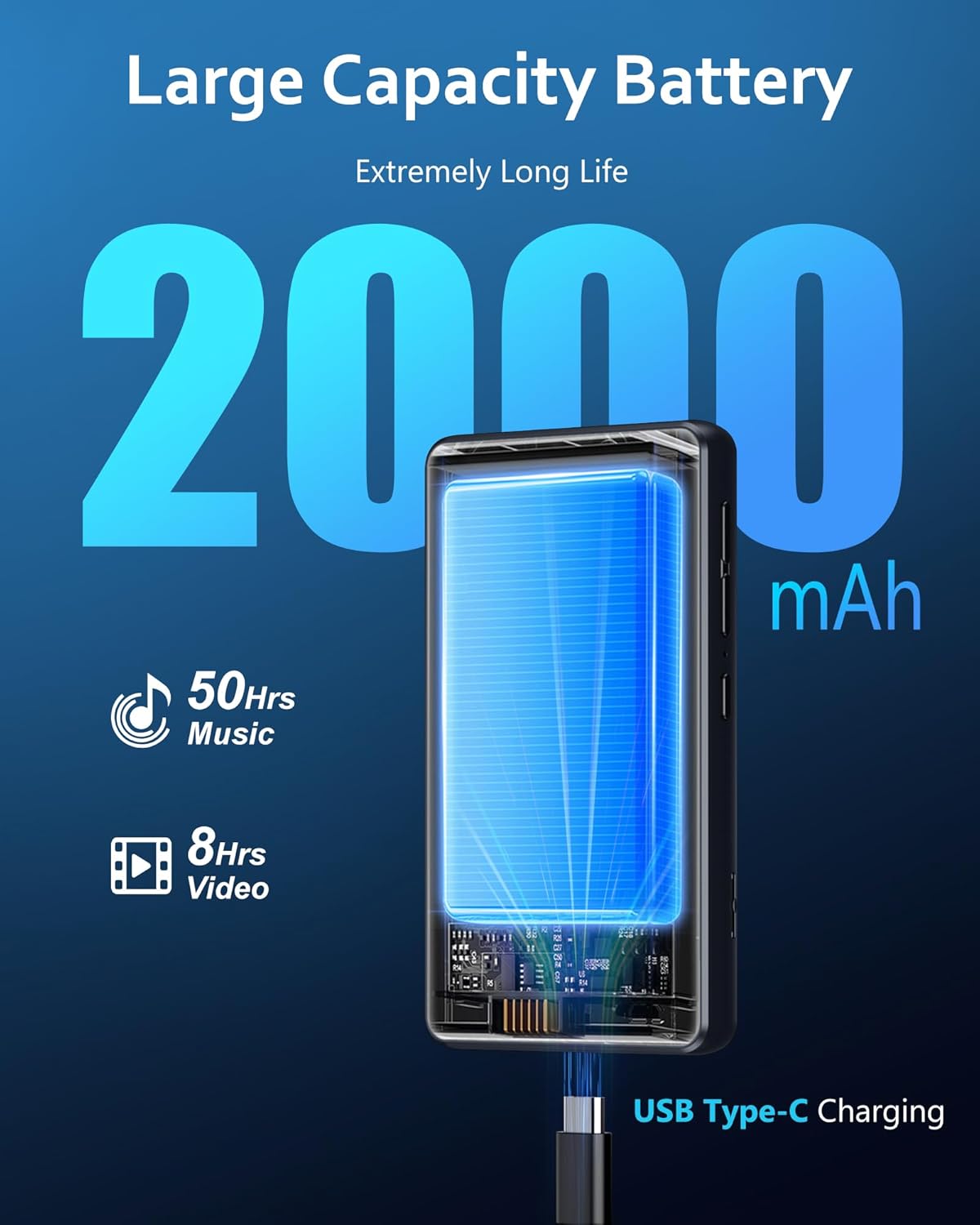 Thumbnail 6 de AGXOV Lettore MP3 con Spotify, Bluetooth e WiFi da 80 GB, schermo touchscreen da 4,02”