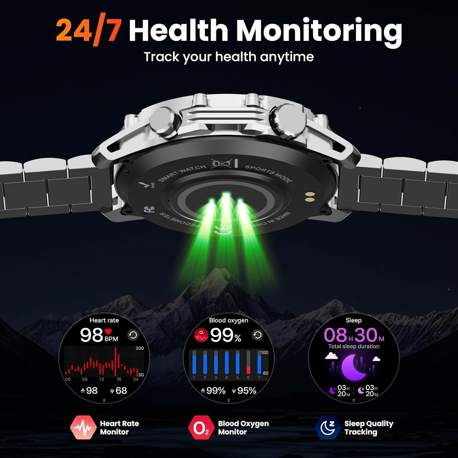 Thumbnail 4 de Hwagol Military Smart Watch for Men: 1.52" HD Display, 120+ Sports Modes & Military-Grade Build
