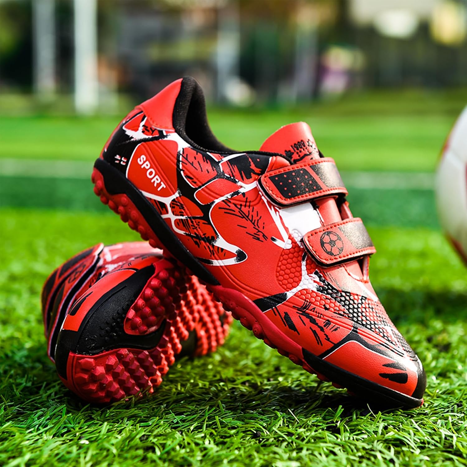 Detalle de BAODLE Scarpe da Calcio Ragazzi FG/AG Outdoor: comfort, grip e leggerezza per giovani atleti
