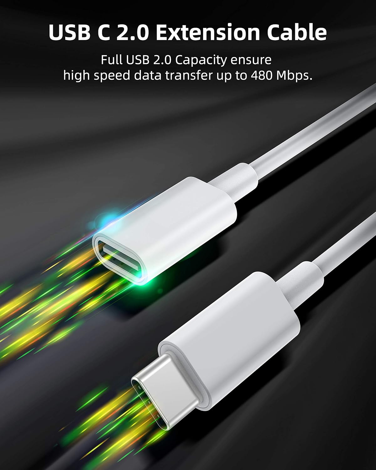 Detalle de Stouchi USB C Extension Cable for MagSafe Charger (2M/6.6ft) – White
