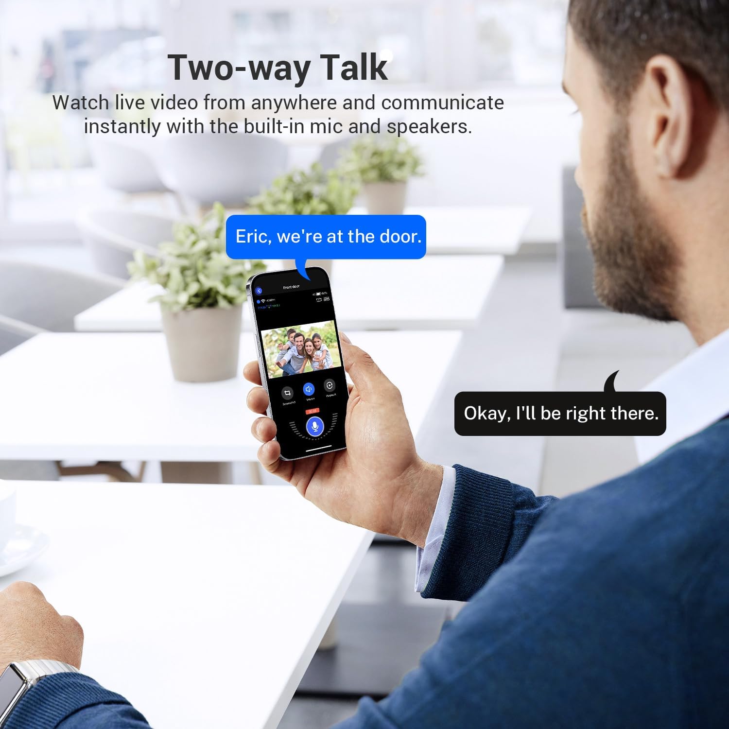 Detalle de ClipBlur Wireless Wi‑Fi Video Doorbell Camera (2.4G Wi‑Fi) with Night Vision, Two‑Way Audio & AI Motion Detection