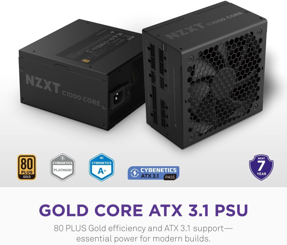 Thumbnail 1 de NZXT C1000 Gold Core: 1000W ATX 3.1 Power Supply