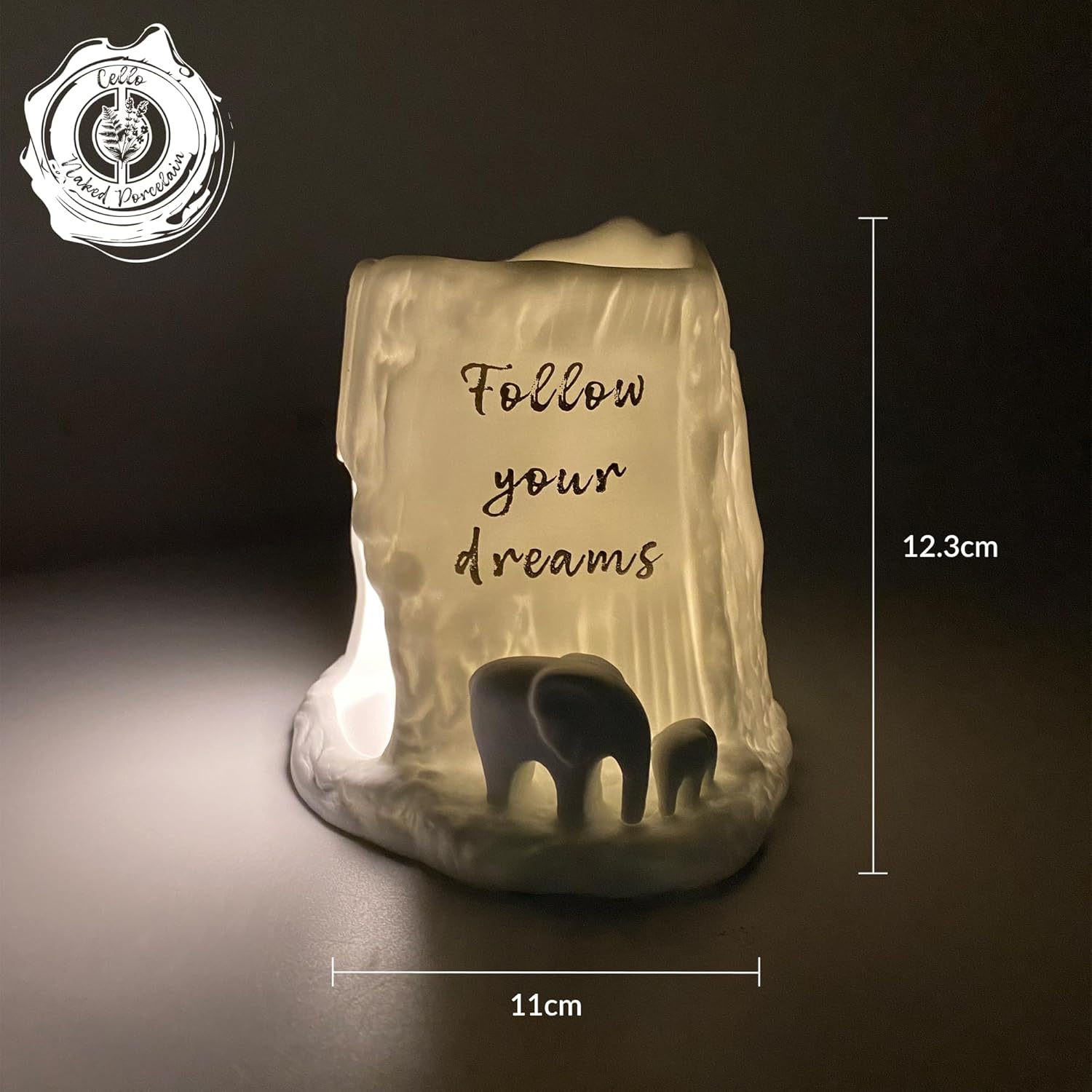 Thumbnail 2 de Cello Elephant Tealight & Essential Oil Burner – Porcelain Decor Wax Melt & Gift