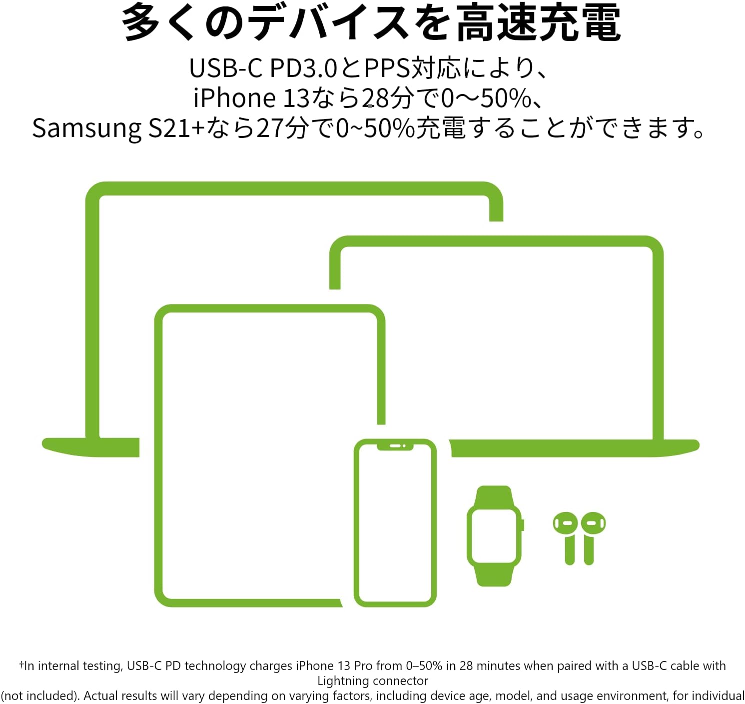 Thumbnail 4 de Belkin WCH011dqWH USB-C 2ポート充電器 45W・GaN・PPS対応、折りたたみ式プラグ