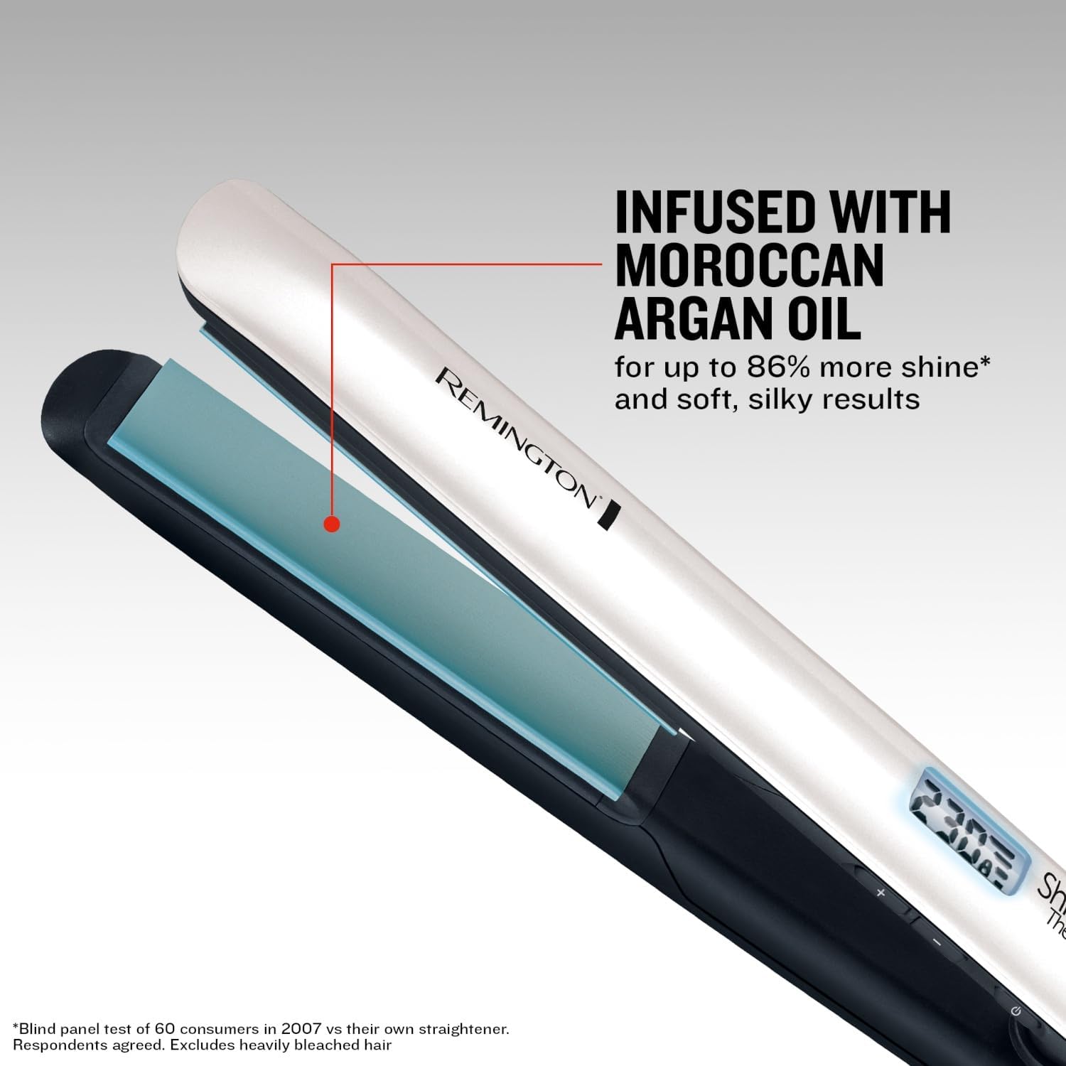 Detalle 2 de Remington Shine Therapy Hair Straightener S8500 with Advanced Ceramic Coating Infused with Moroccan Argan Oil
