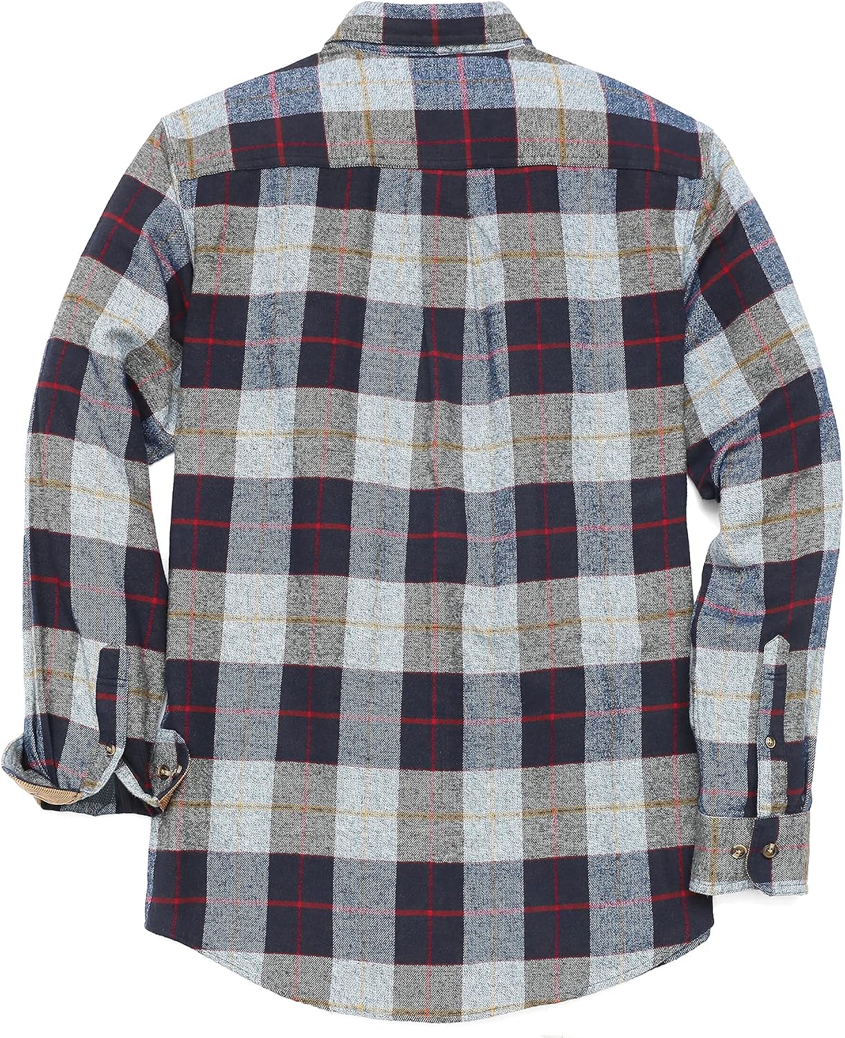 Detalle de Dubinik Flanellhemd Herren kariert mit Brusttasche und Knopfleiste – Langarm, Regular Fit