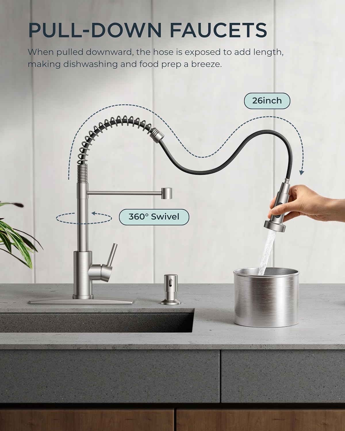Detalle 2 de FORIOUS Kitchen Faucet 18.9 in ๐ฐ