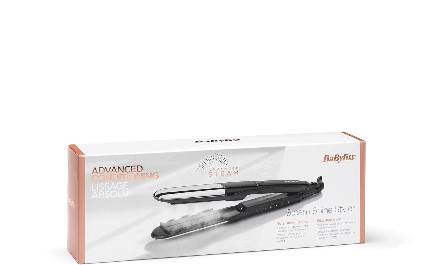 Thumbnail 6 de BaByliss Steam Shine ST496EB: Dampfbügel-Dampfglätteisen mit XL Turmalin‑Keramikplatten