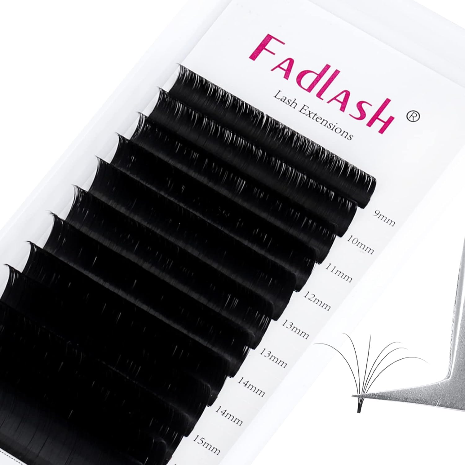 Thumbnail 1 de FADLASH Selbstfächernde Volumen Wimpern Easy Fan Lashes für Wimpernverlängerung (12 Rhein, D-Kurvatur, 0,03 mm)