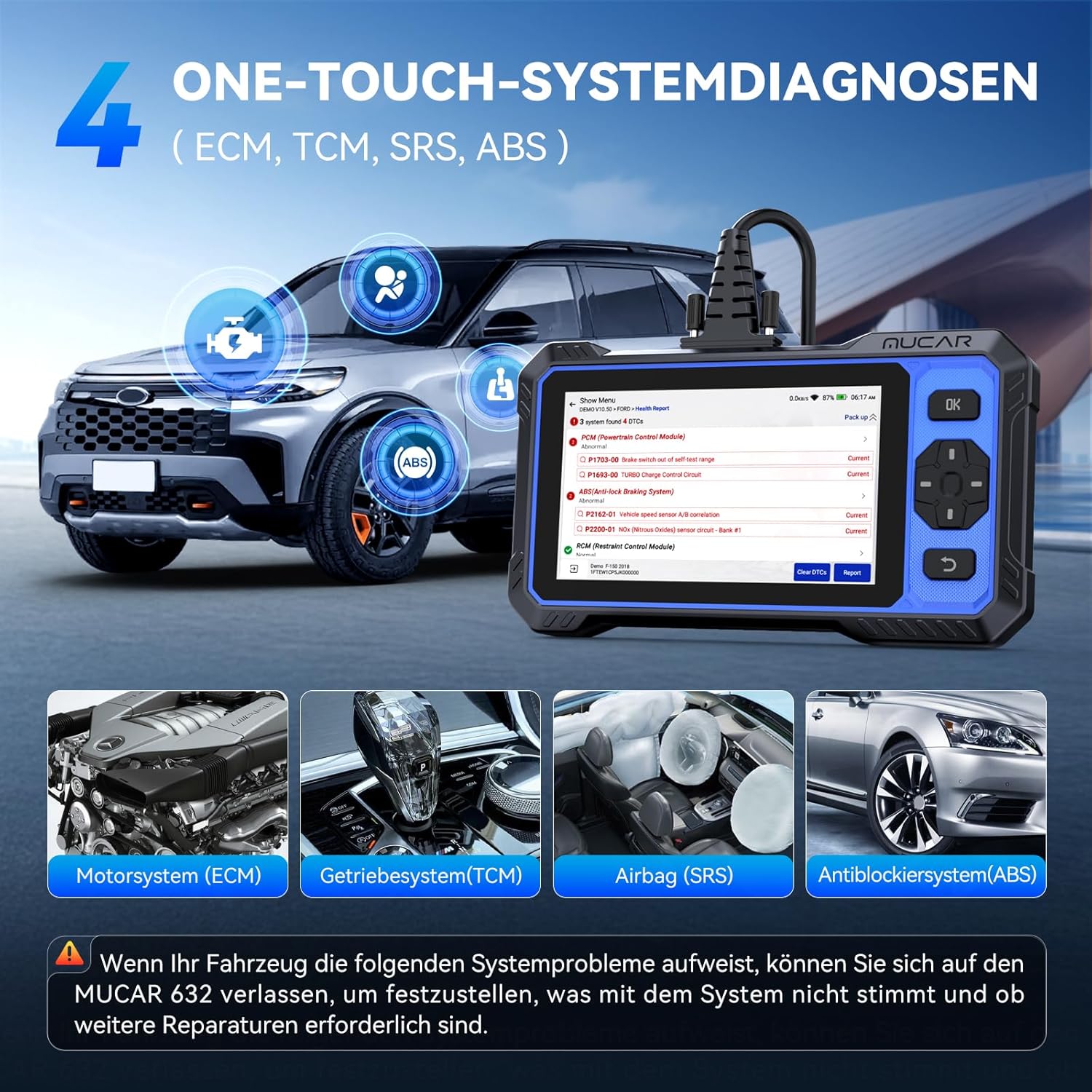 Thumbnail 2 de MUCAR 632 OBD2 Diagnosegerät 15 Resetfunktionen 🔧
