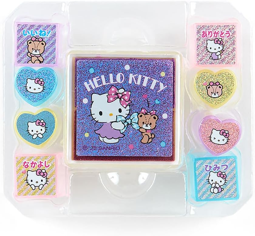 Detalle de サンリオ ハローキティ スタンプセット 898422 宝石箱風ケース・スタンプ8個入り