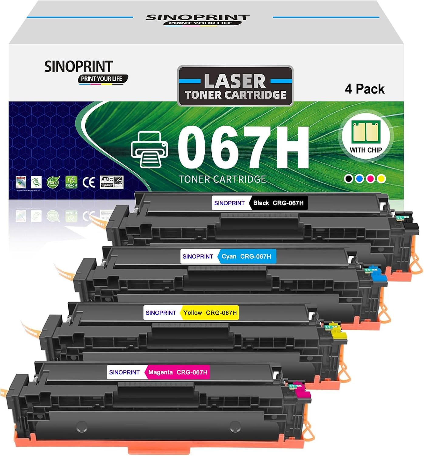 Detalle de SINOPRINT 067H toner met chip, 4-pack voor Canon i-SENSYS