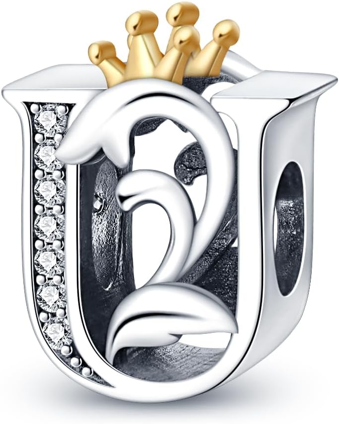 Thumbnail 2 de CQWVB Buchstabe Charm Anhänger A–Z aus 925er Sterling Silber – Kompatibel mit Pandora & europäischen Armbändern