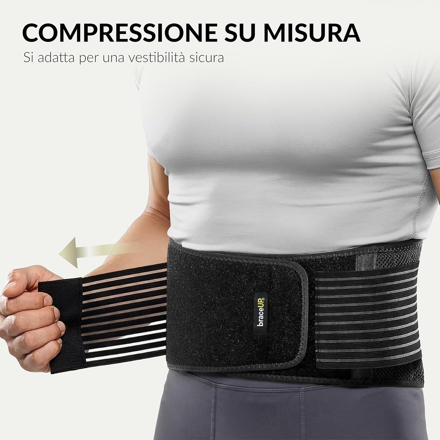 Thumbnail 2 de BraceUP Fascia Lombare con doppia regolazione e 8 stecche – tutore ortopedico lombare L/XL (90-110 cm)