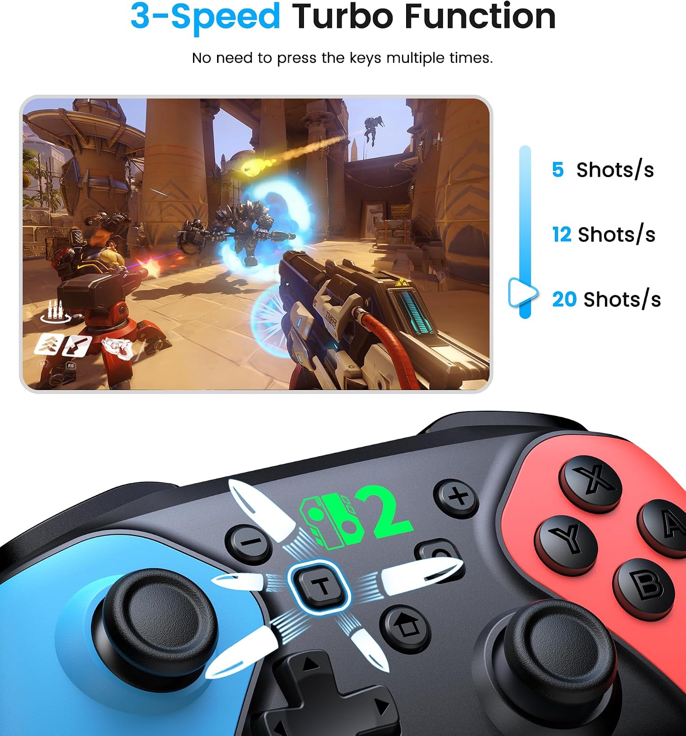 Detalle de BEBONCOOL HOTS Switch 2 Controller – versatile, programmable pro controller for Switch family and beyond