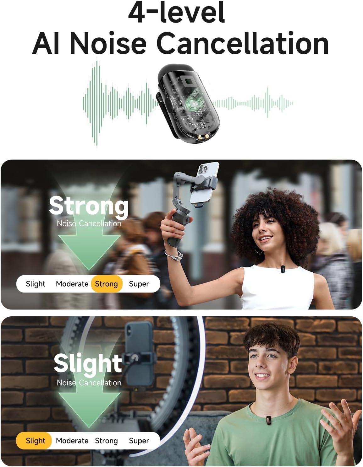 Thumbnail 2 de MAONO Wave T1 mini - PC2 USB-C wireless lavalier microphone with 4-stage noise reduction