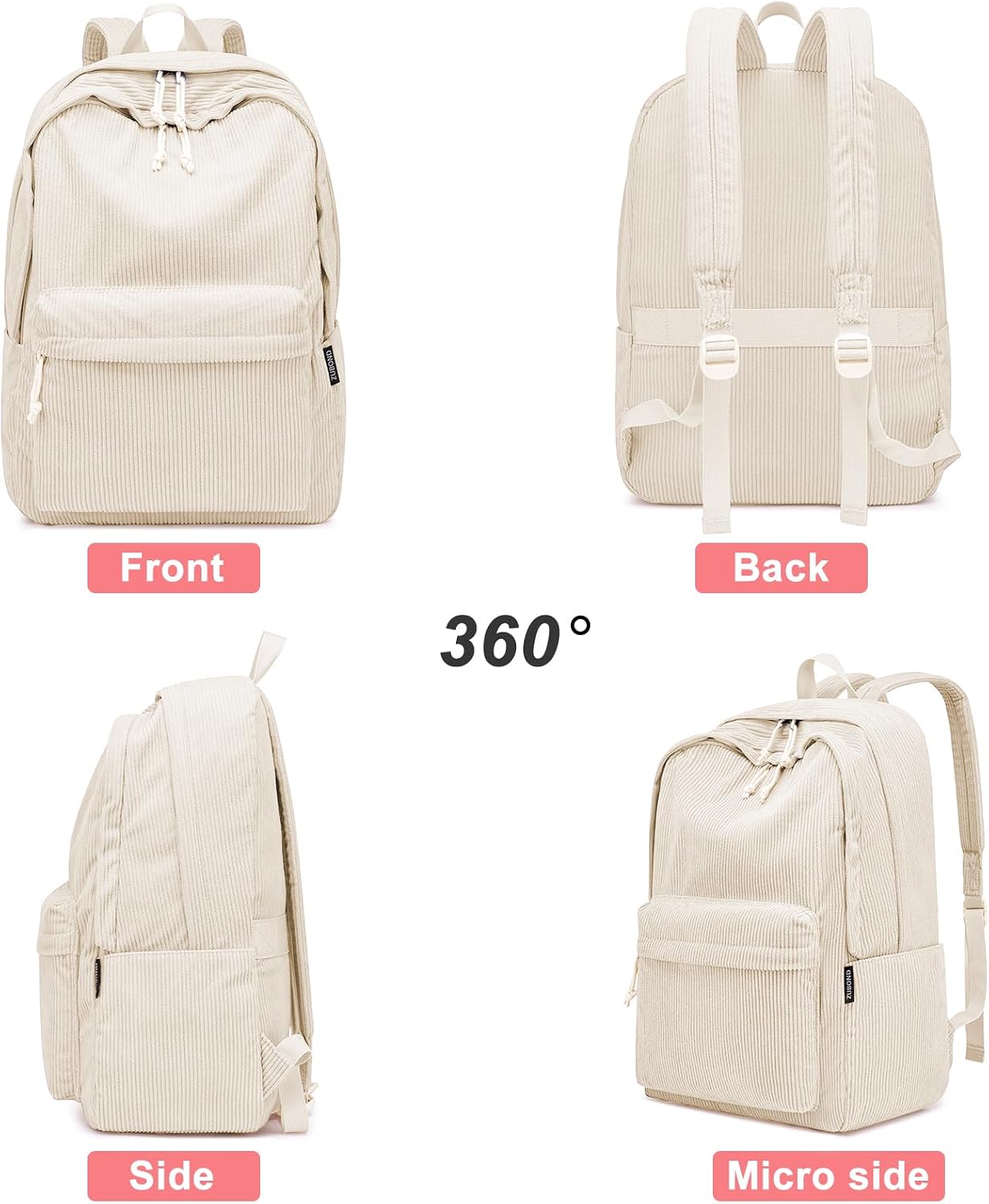 Detalle 1 de ZUBOND Corduroy Backpack