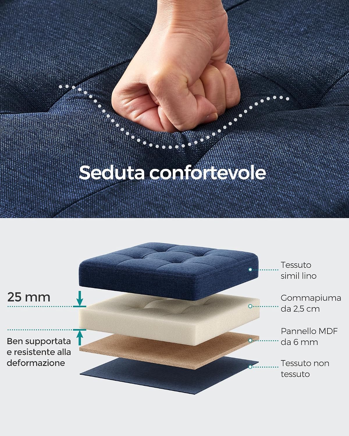 Thumbnail 4 de SONGMICS LSF027Q02 Pouf contenitore 38 cm