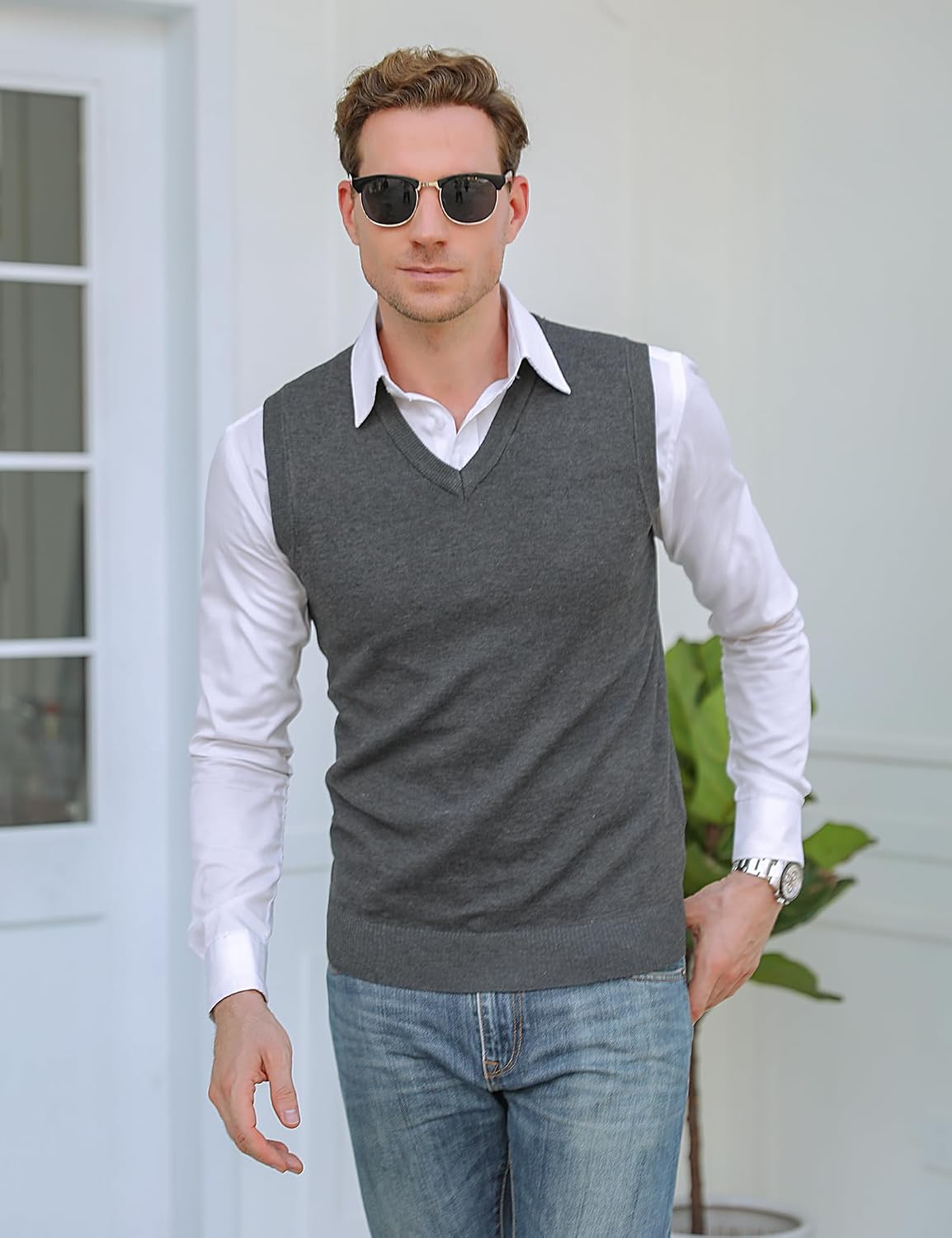 Detalle 1 de iClosam Gilet Maglione Smanicato in Cotone