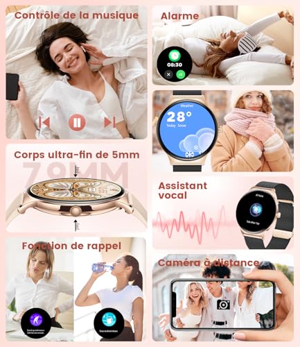 Thumbnail 7 de Montre Connectée Femme Smartwatch Sport LIGE – 1,43" AMOLED, 100+ Modes, Santé Féminine et Étanchéité IP68