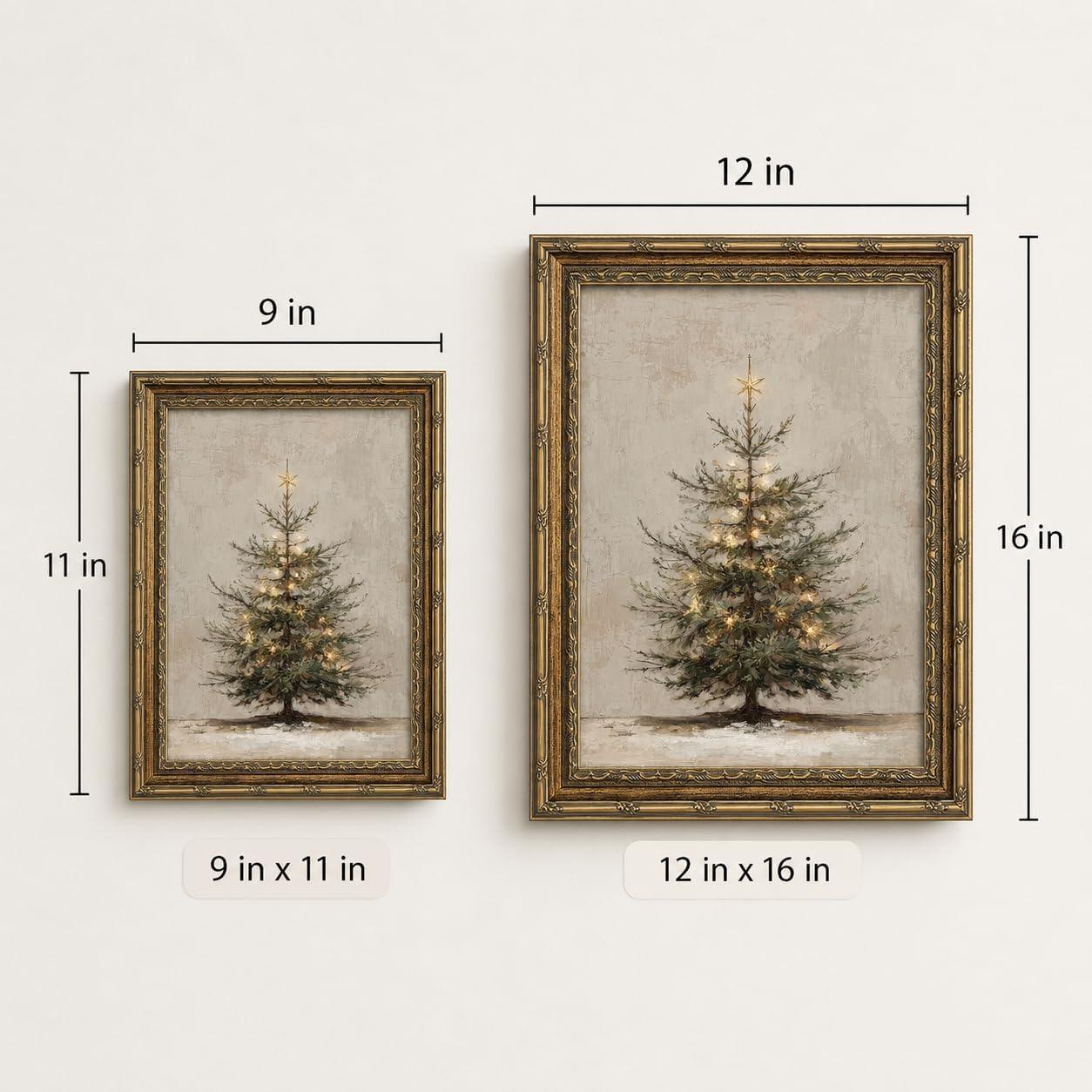 Thumbnail 4 de Gold Framed Christmas Tree Wall Art, 12x16 inch