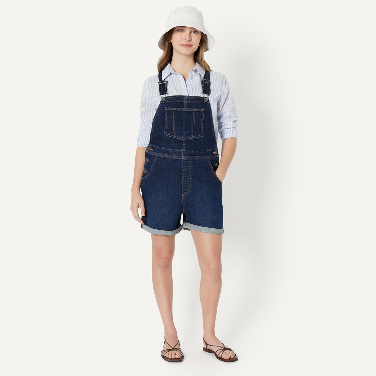 Detalle de Amazon Essentials AE Women’s Washed Cotton Bucket Hat with Embroidered Air Eyelets