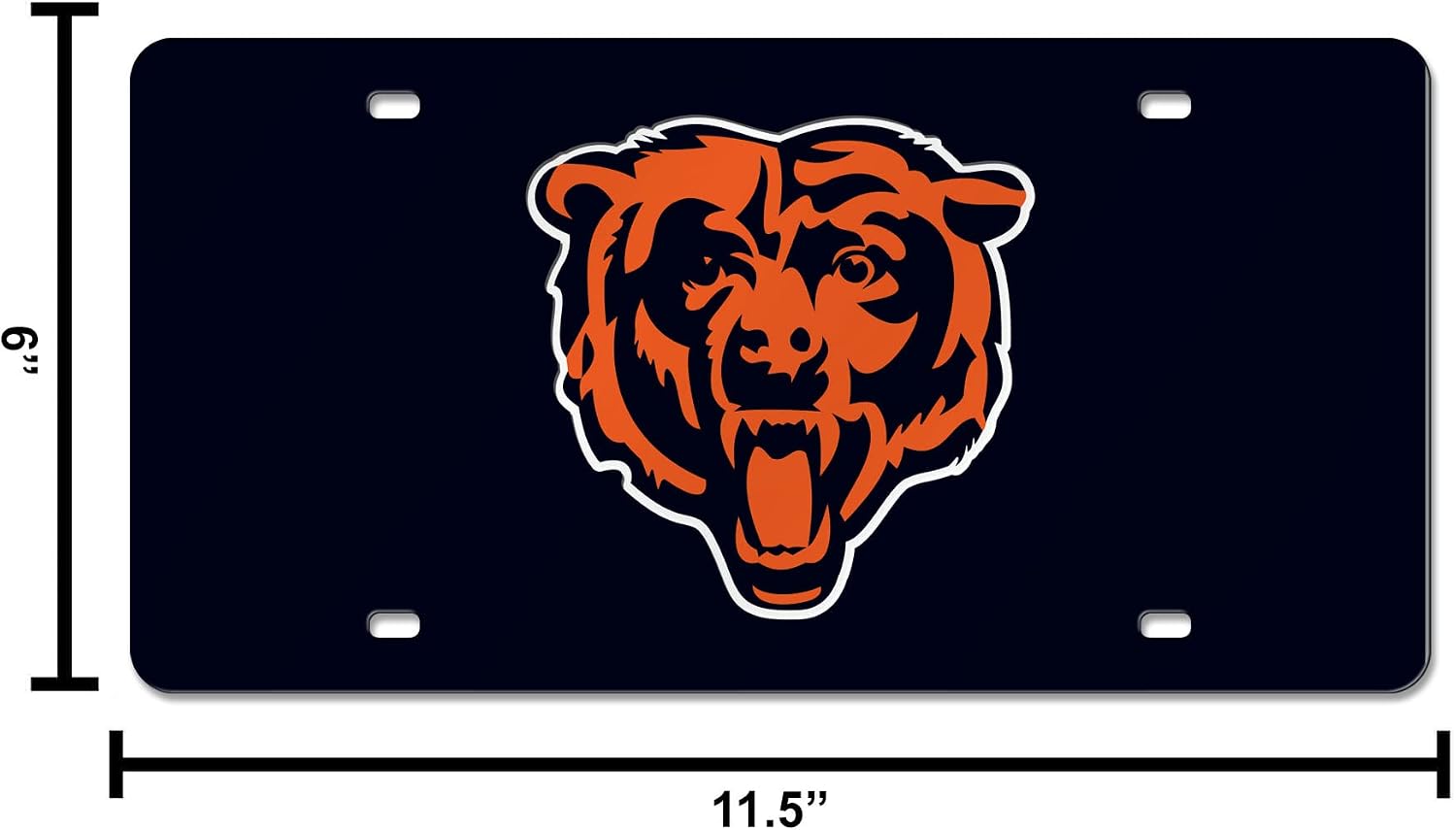 Detalle de Rico Industries NFL Laser Tag (Chicago Bears Laser-Cut Auto Tag) — Navy Base