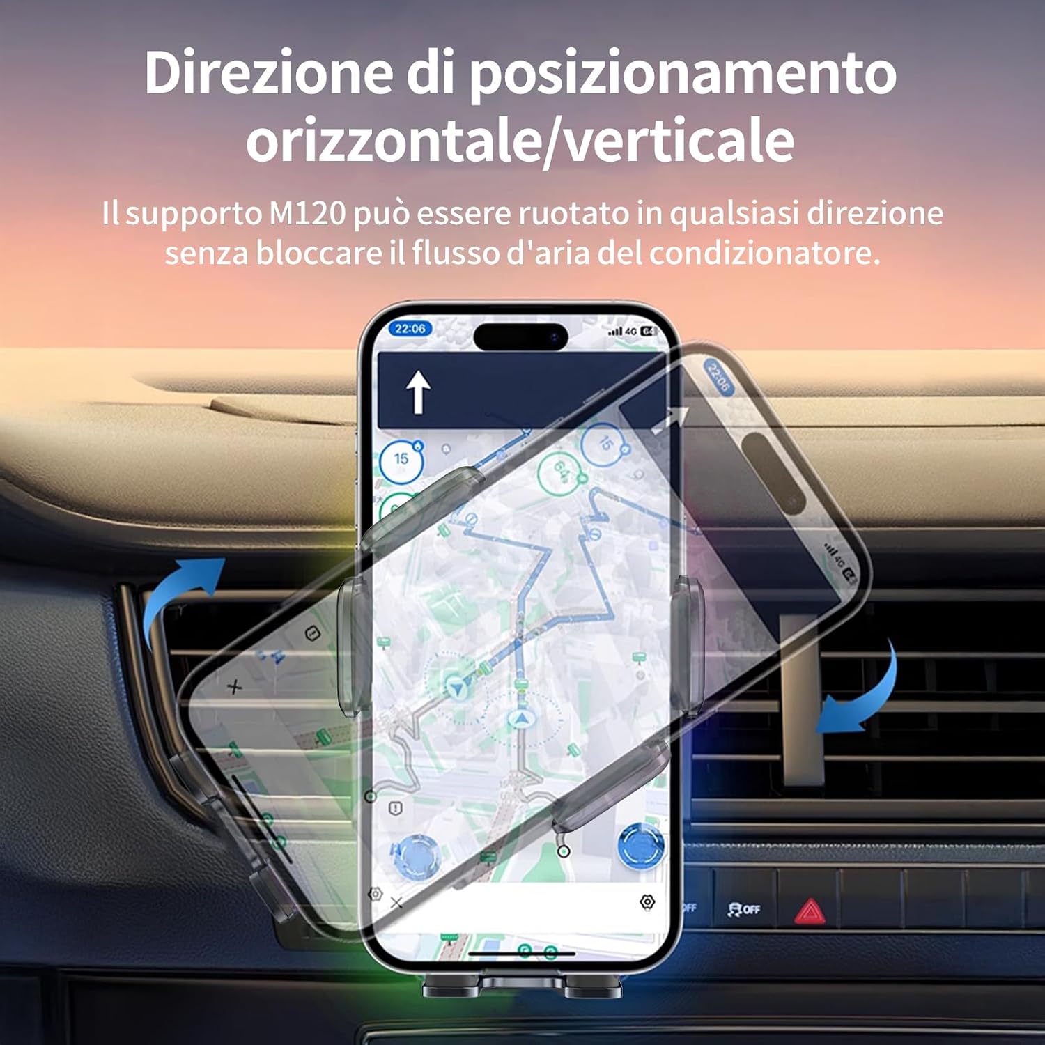 Detalle de MANKIW Caricatore Wireless Auto 15W con Bloccaggio Automatico e Rotazione 360°