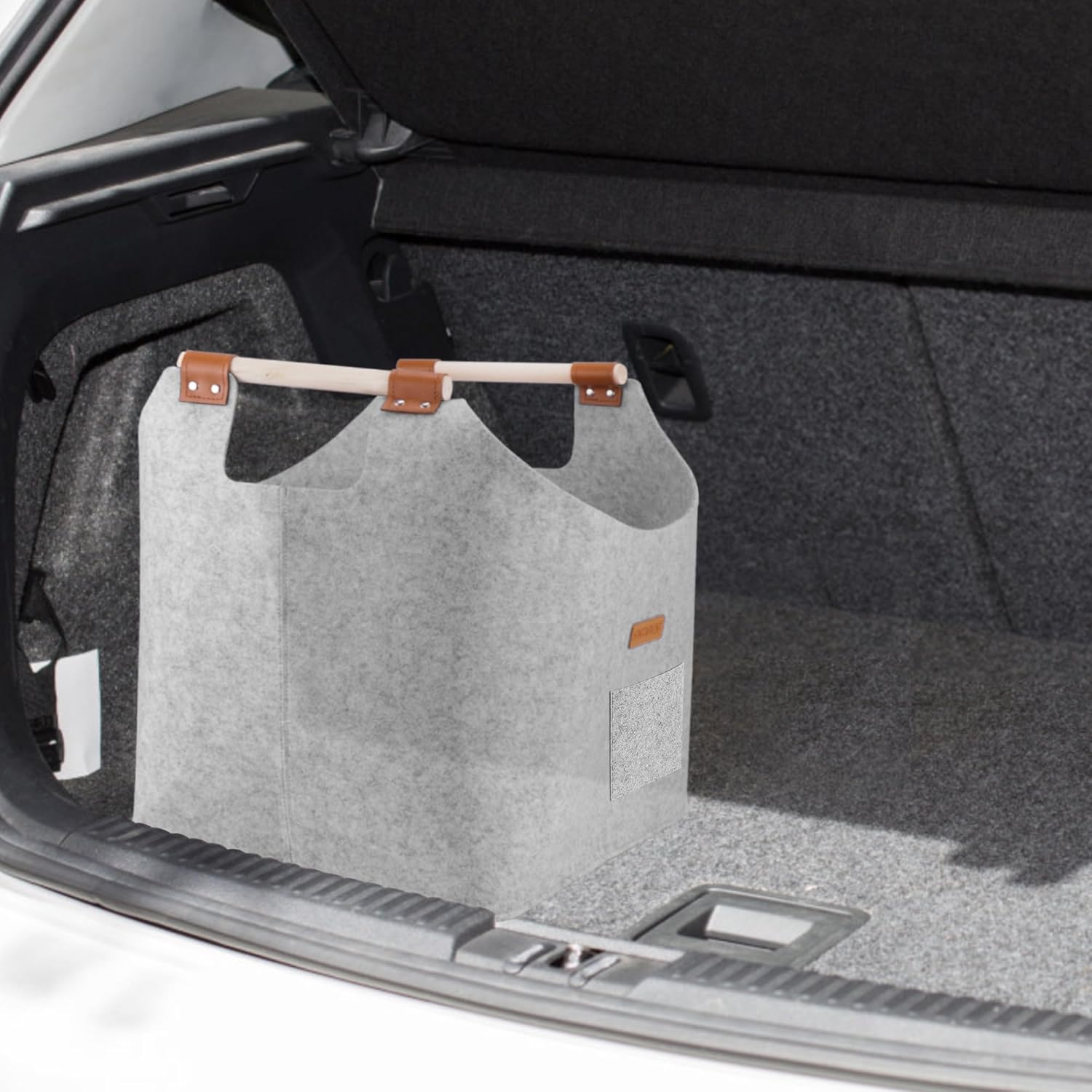 Thumbnail 6 de XL Log Baskets felt Bag with extra thick felt and reinforced handles (Misty Grey)