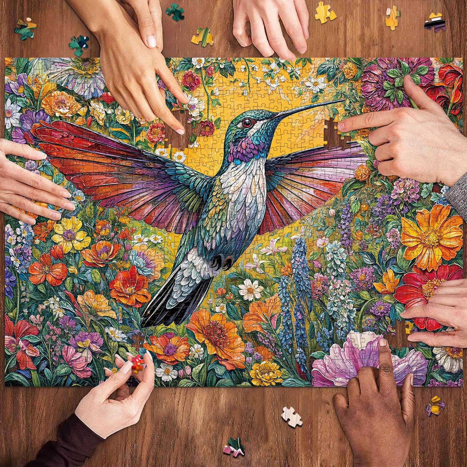 Detalle de HUADADA 1000-Piece Jigsaw Puzzle for Adults: Flowers and Birds