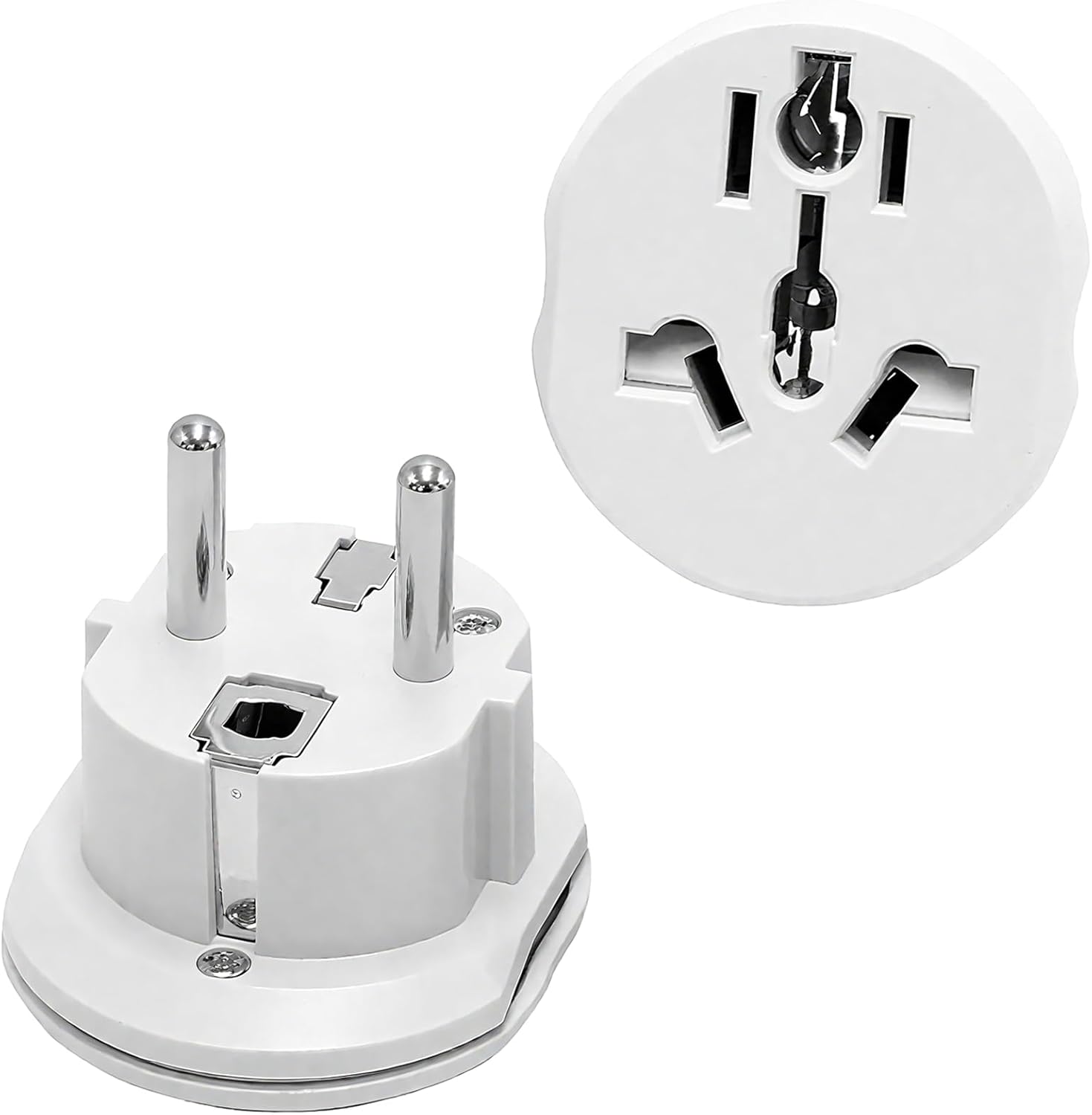 Detalle de 2er-Set UK auf EU Reiseadapter 2500W 16A – Universal Reiseadapter Weiß
