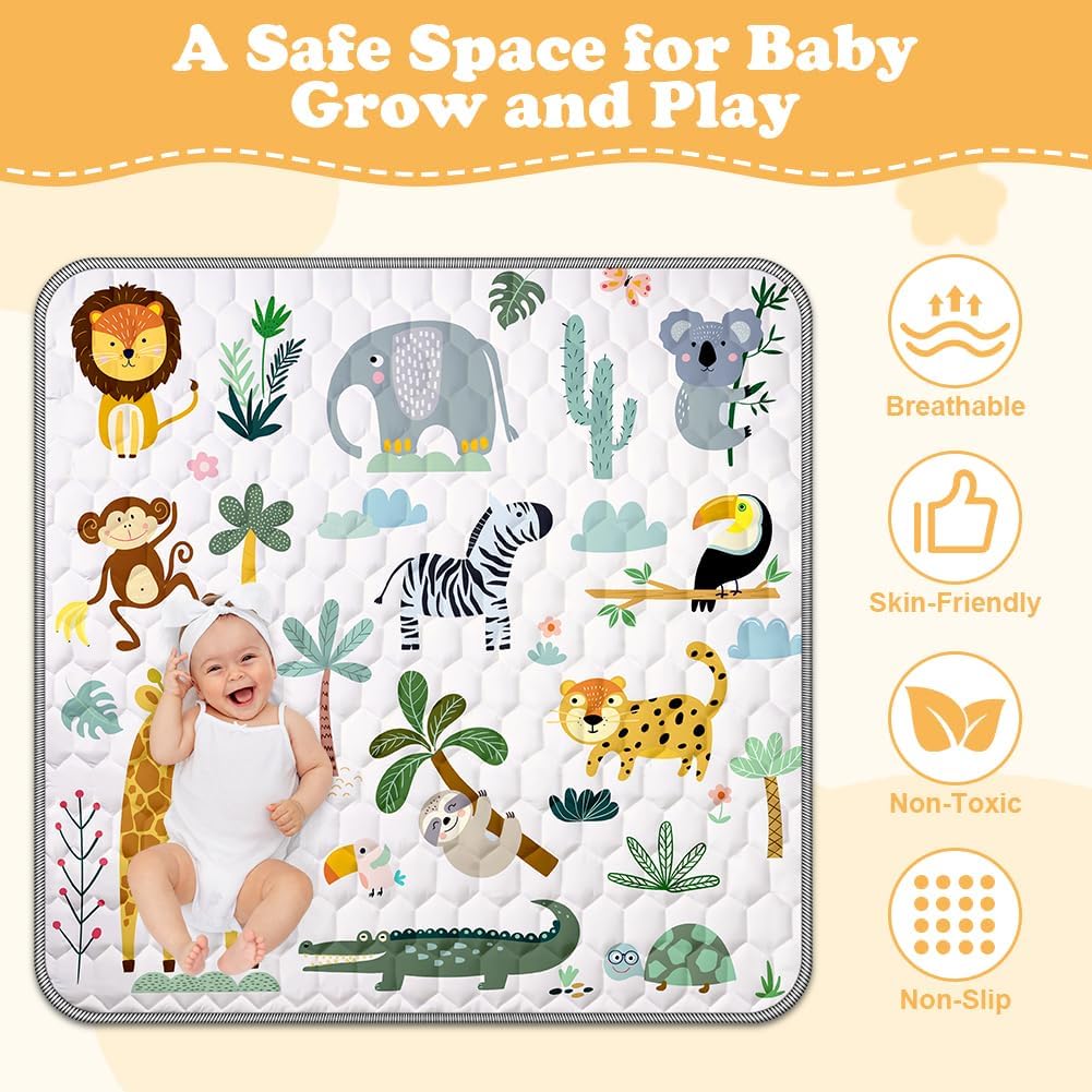 Thumbnail 4 de Aolso Baby Play Mat for Floor 127x127 cm – Foldable, Non-Slip, Waterproof Cushioned Mat