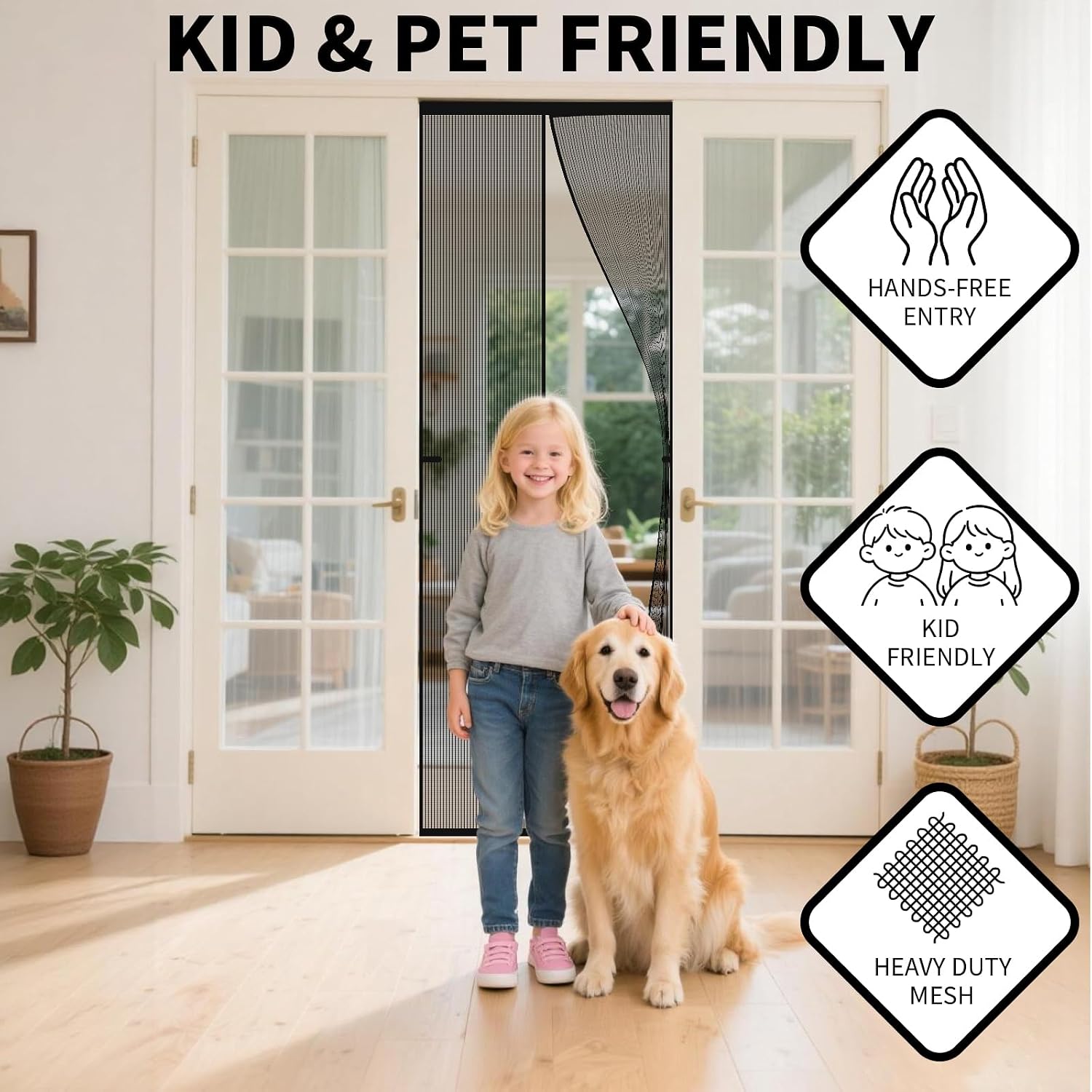 Detalle 2 de ViShawtek Fly Screens for Doors: Magnetic Fly Screen Curtain 90x200cm