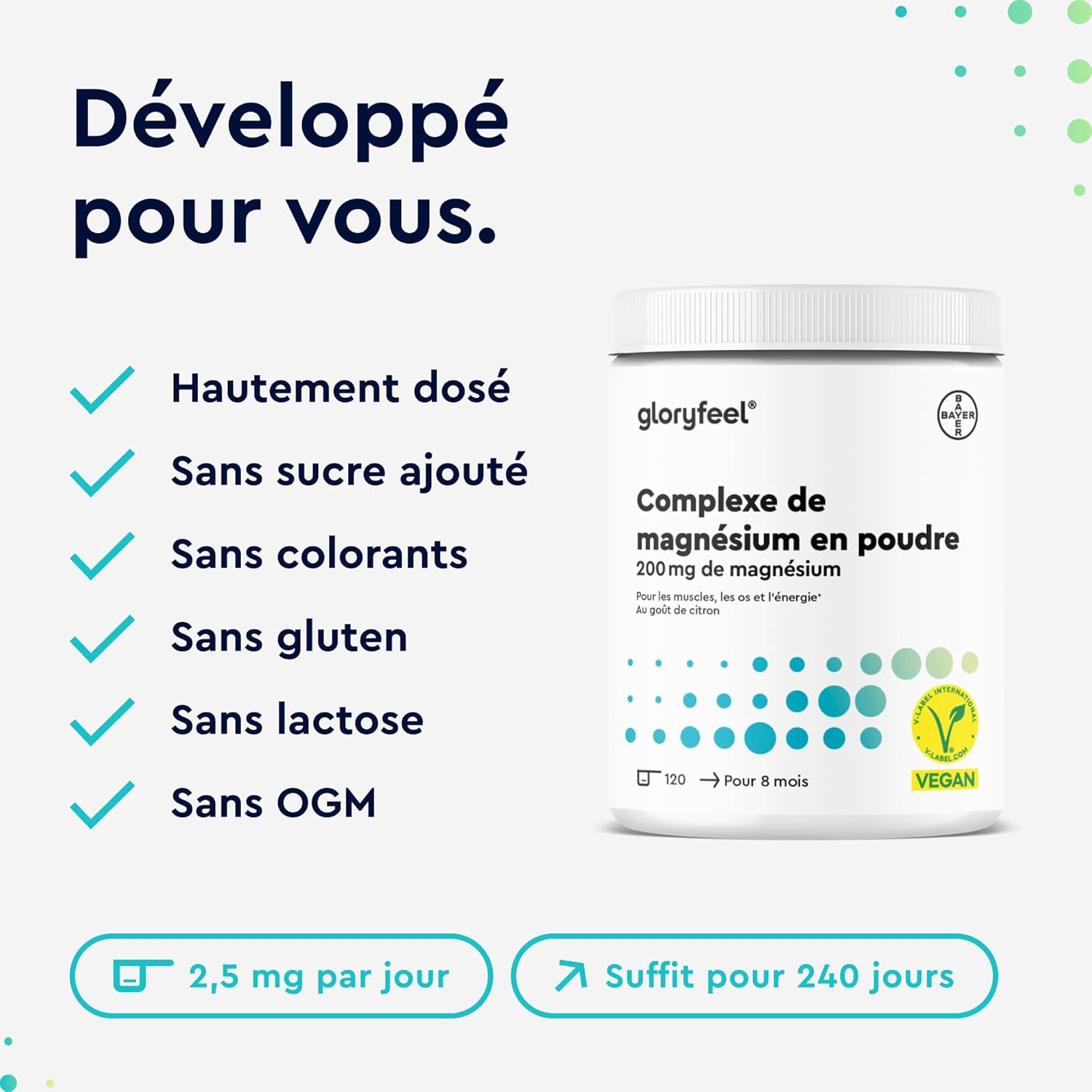 Thumbnail 5 de Complexe de magnésium poudre 600 g 🍋