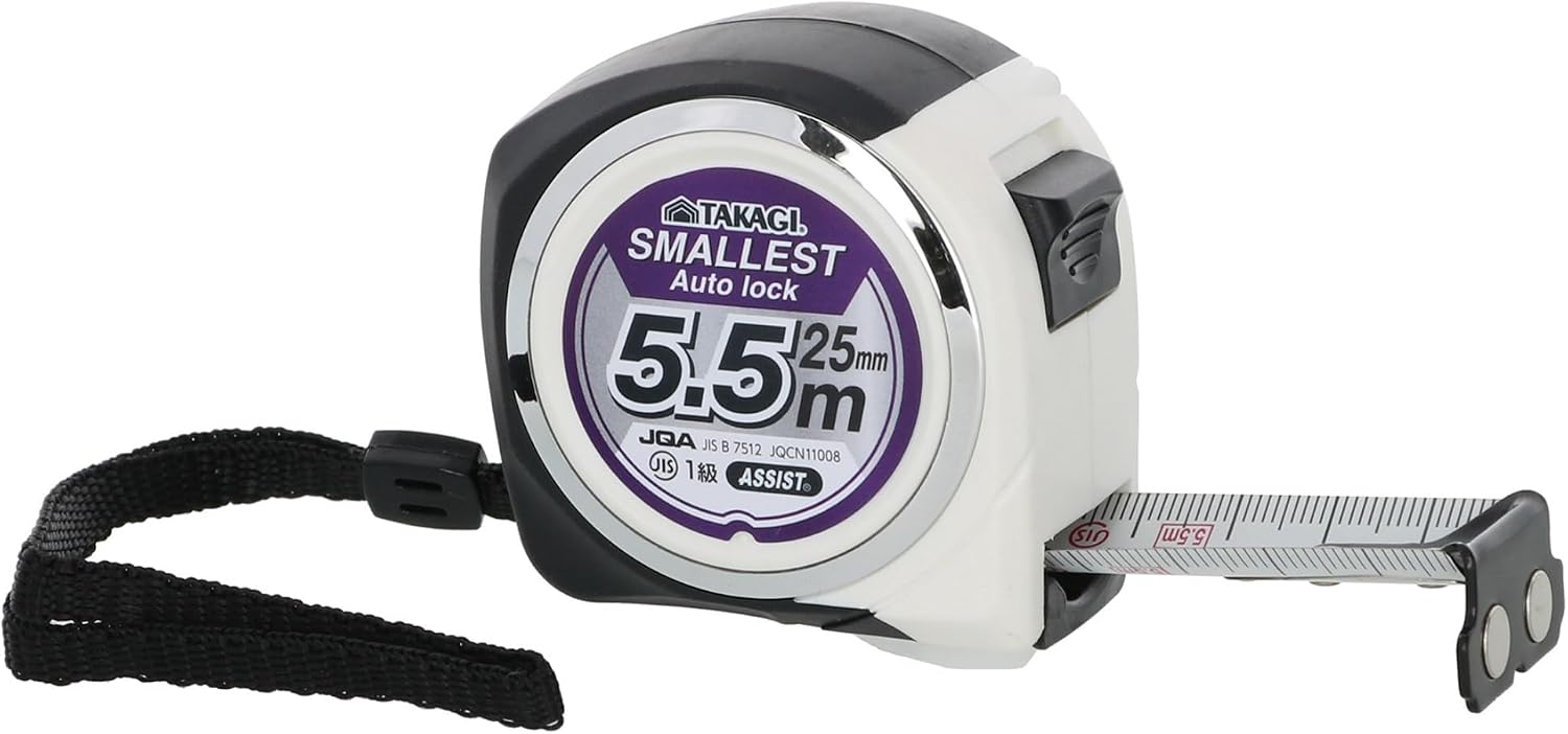 Detalle de TAKAGI 超極小 オートロックコンベックス 25mm×5.5m マグネット爪・両面目盛