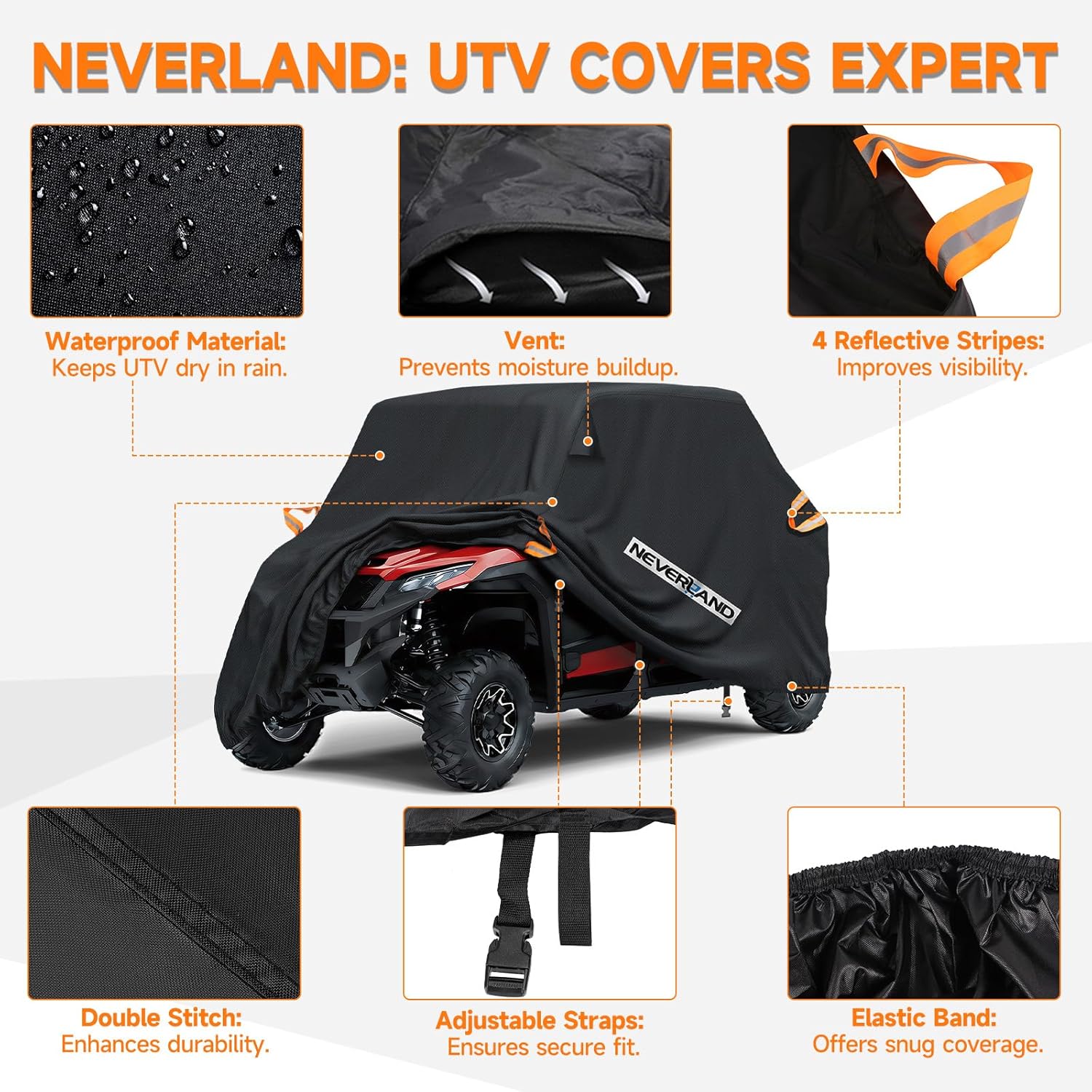 Detalle 2 de NEVERLAND UTV Cover 154" Heavy Duty ๐ง