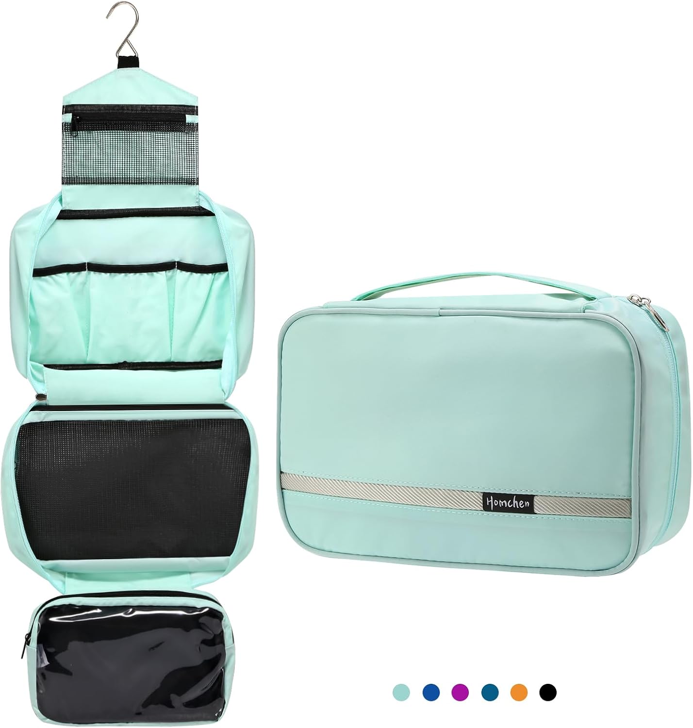 Detalle de Homchen Hanging Travel Toiletry Bag: Waterproof Folding Cosmetic Wash Bag